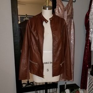 Brown leather style jacket